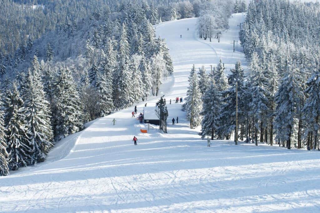 Michigan ski run in the upper peninsula
