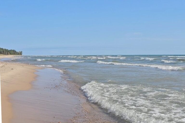 lake huron beach in oscoda michigan