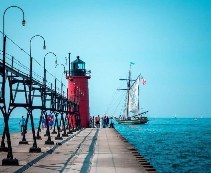 south haven pier - michigan beach map