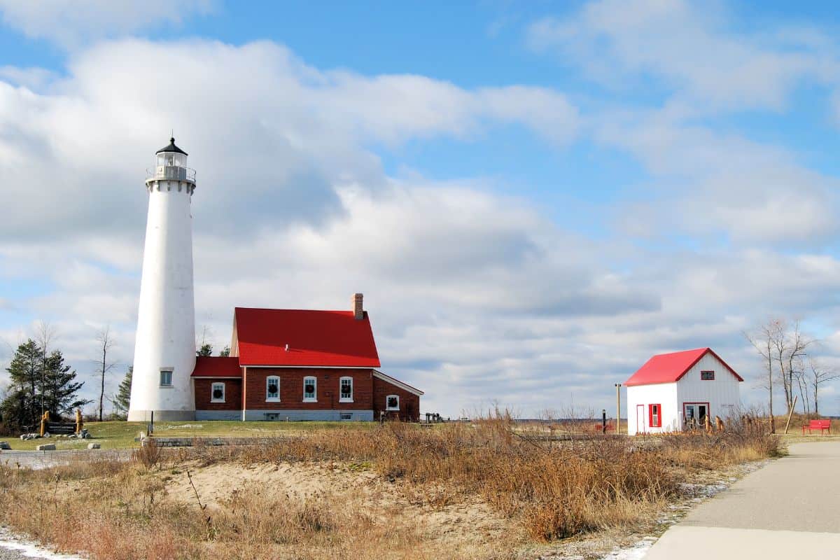 Tawas Point lighthouse on lake huron
