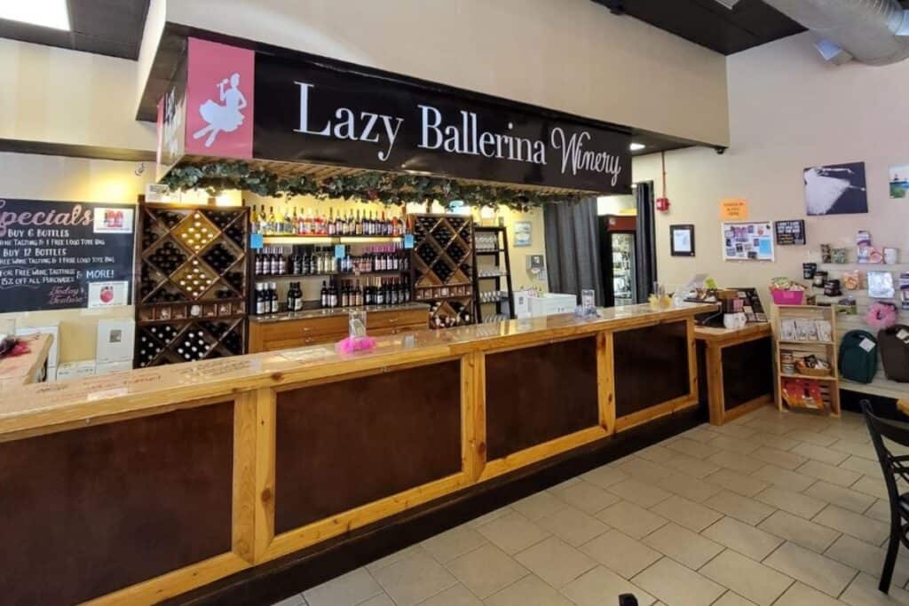 counter at wine tasting room