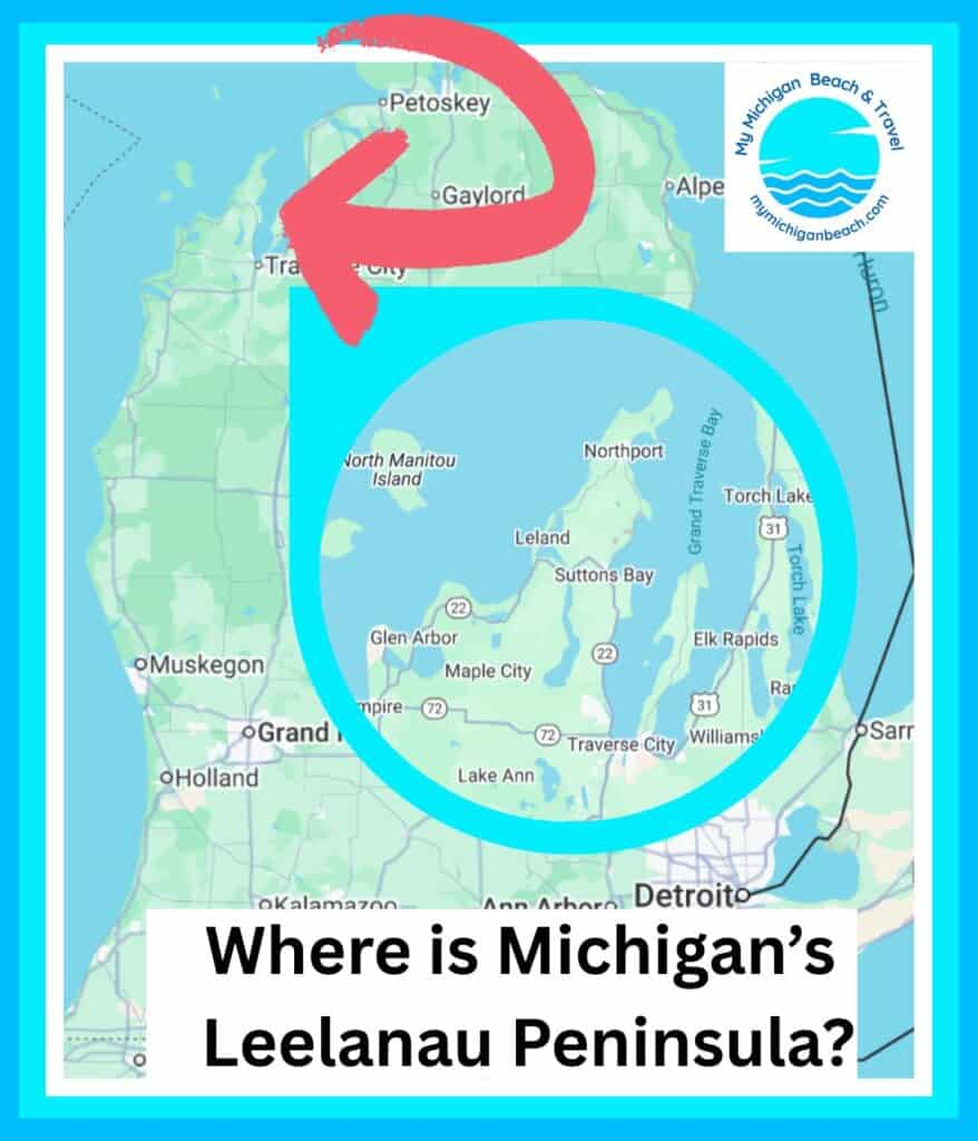 Map of Michigan's Leelanau Peninsla