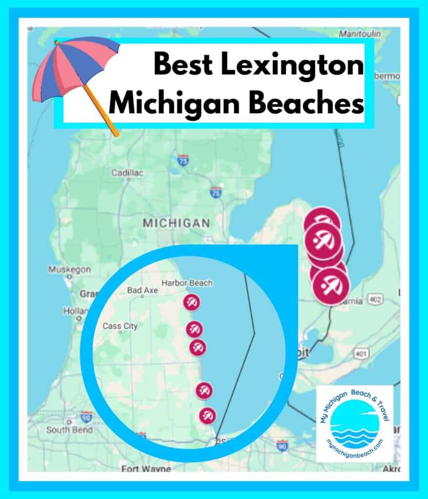 map of lexington michigan beaches