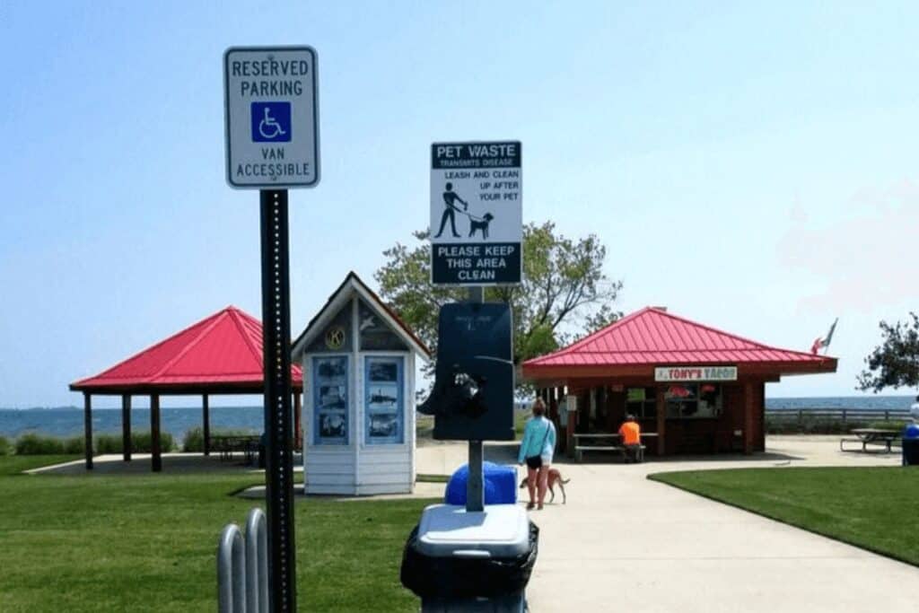 girl and dog in tawas michigan