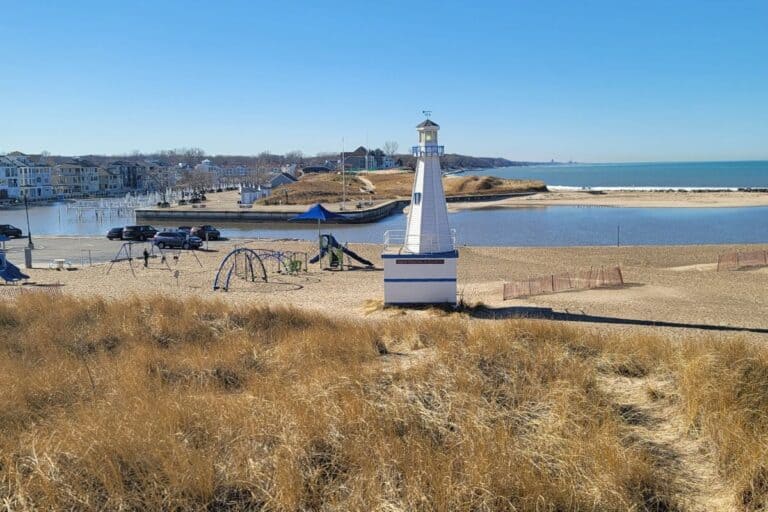 New Buffalo Michigan beach in the winter