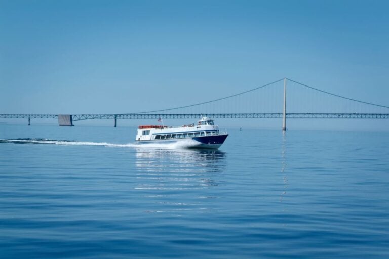 Mackinac island ferry in Lake Huron