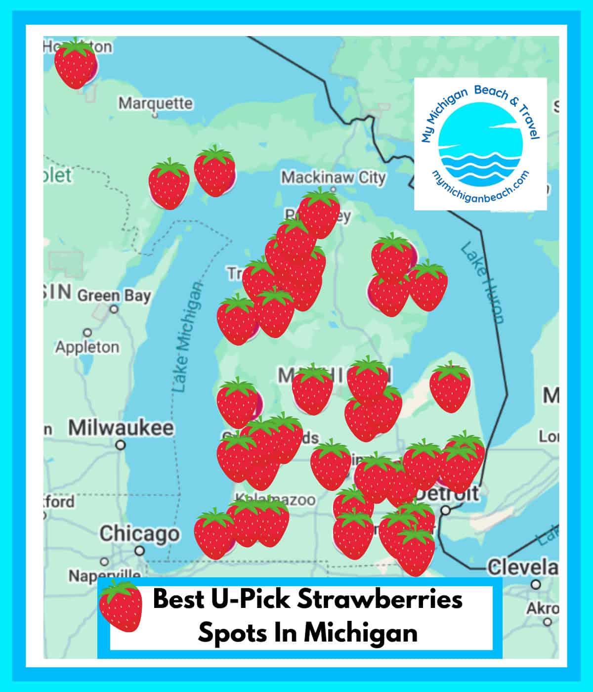 map of where to go strawberry picking in michigan 