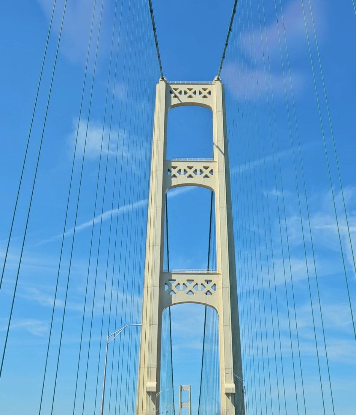the towers of the mackinac bridge