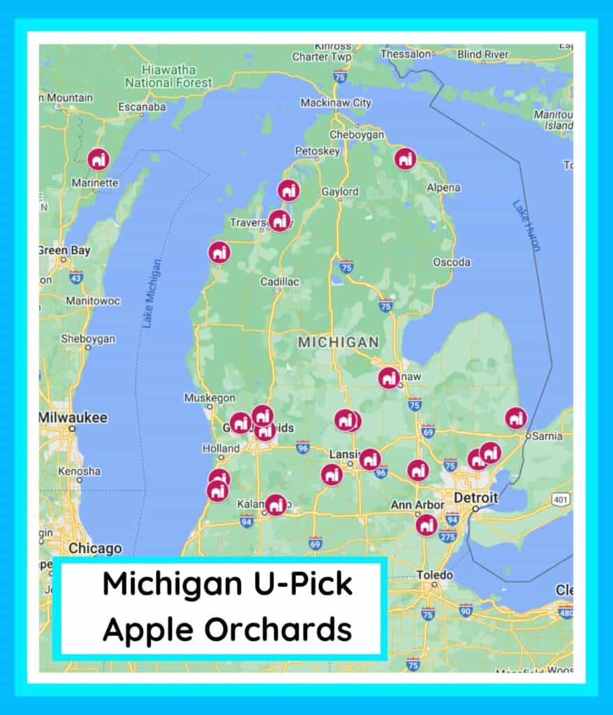 map of u-pick apple orchards in michigan 
