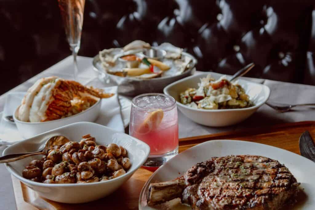 Steak dinner at Bowdie's Chophouse in Saugatuck Michigan