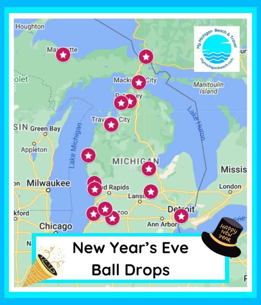 Map of New YEar's Eve Ball Drops