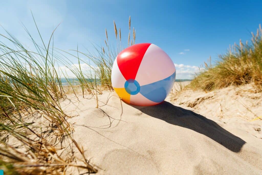 beach ball on a michigan beach