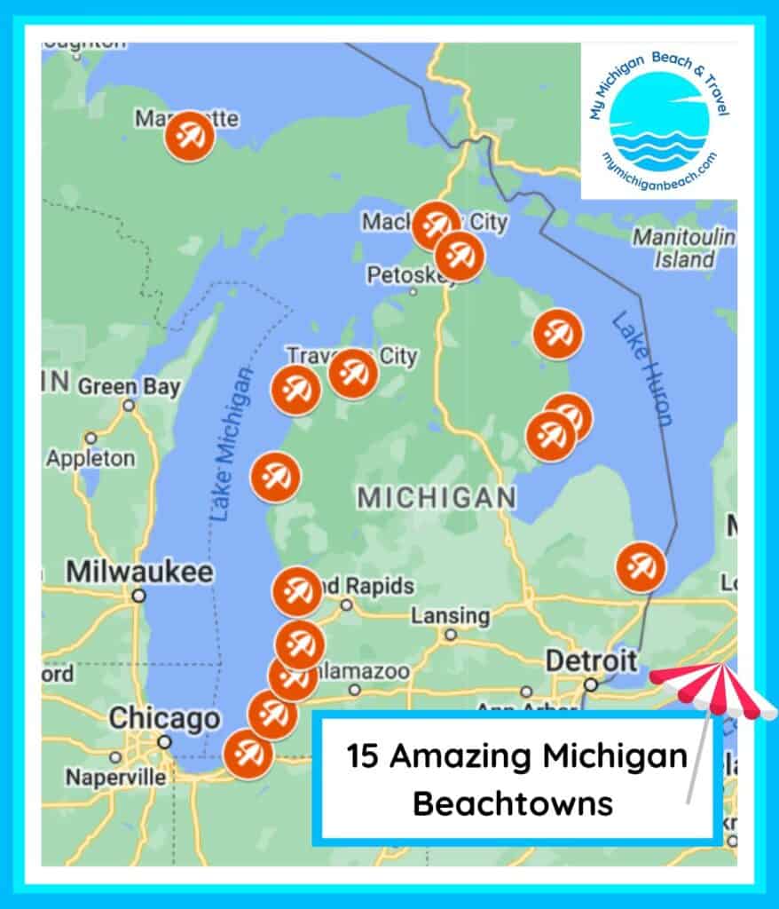 map of michigan beachtowns 