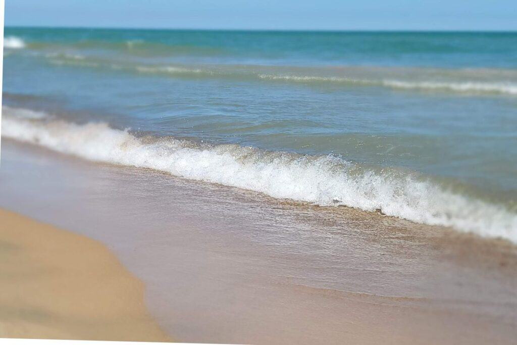Clear blue water on beach 