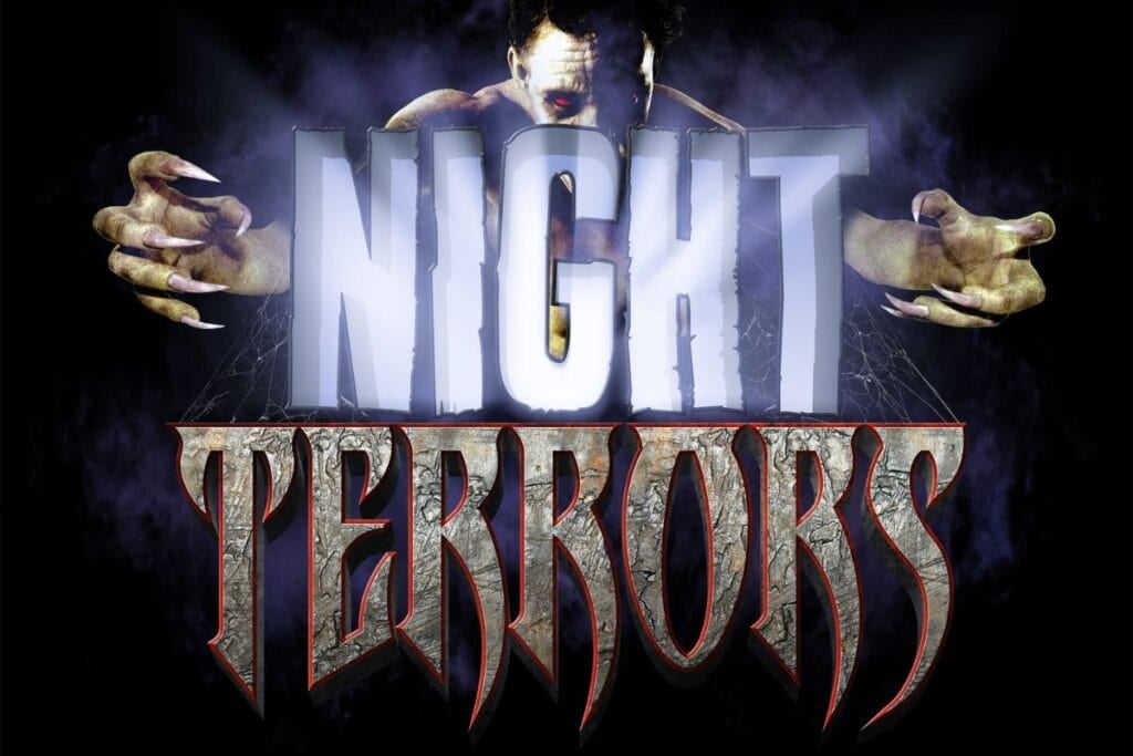 sign for night terrors, a popular michigan haunted house. 