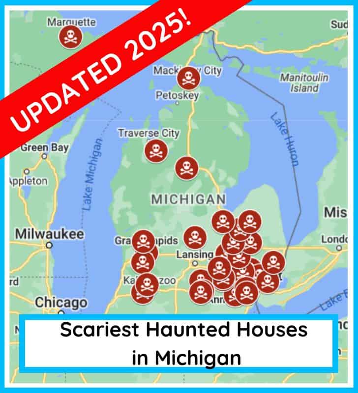 map of the scariest haunted houses in michigan 