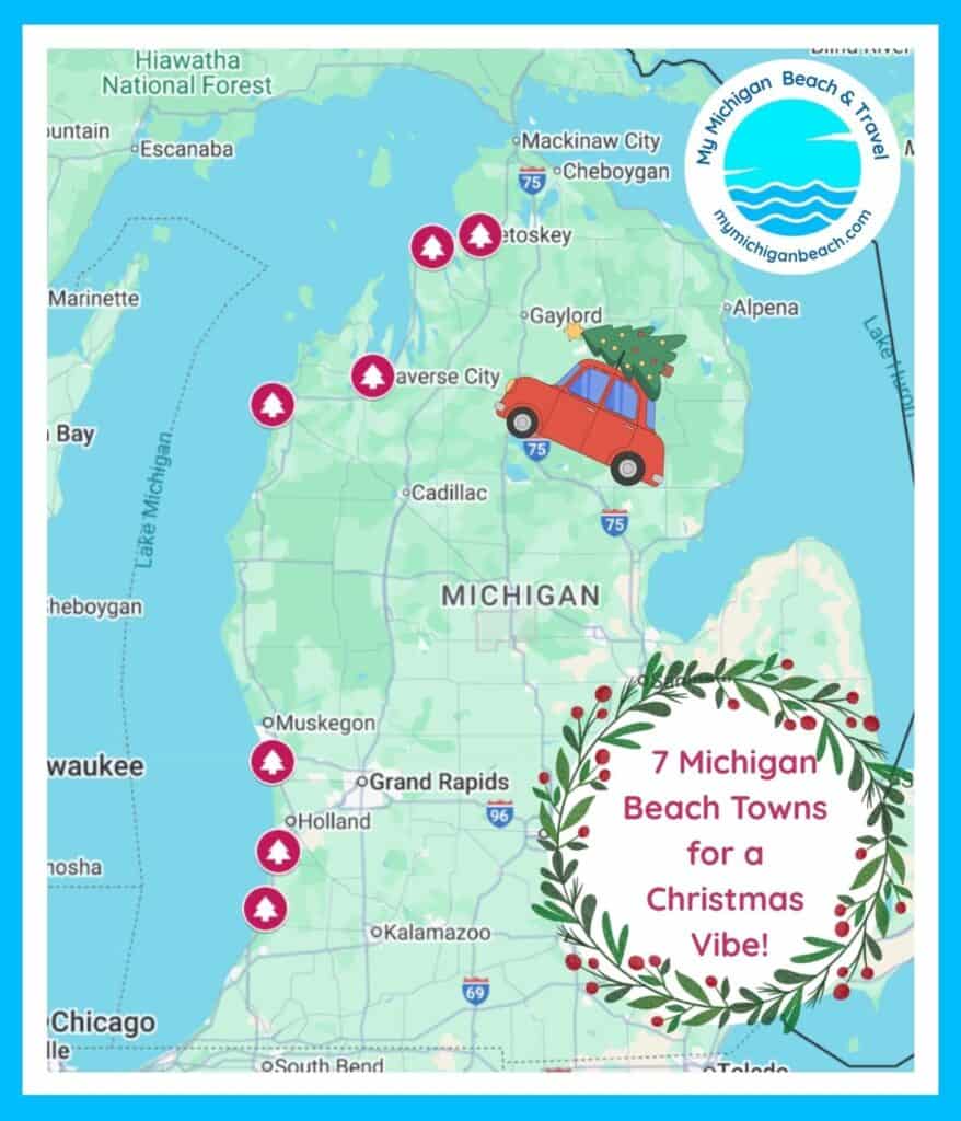 map of michigan christmas beach towns