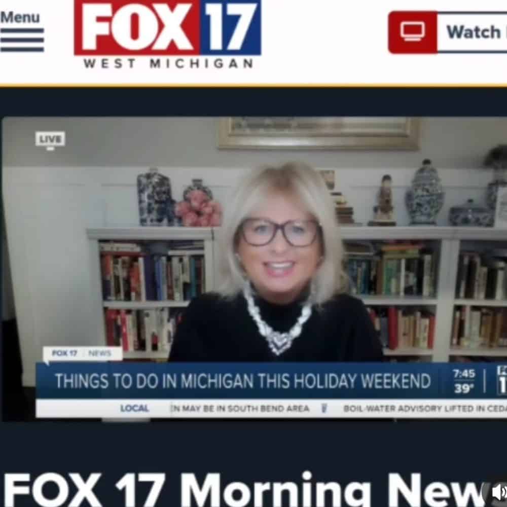 Jill halpin, Michgan travel  expert on on Fox 17 West Michigan Tv 