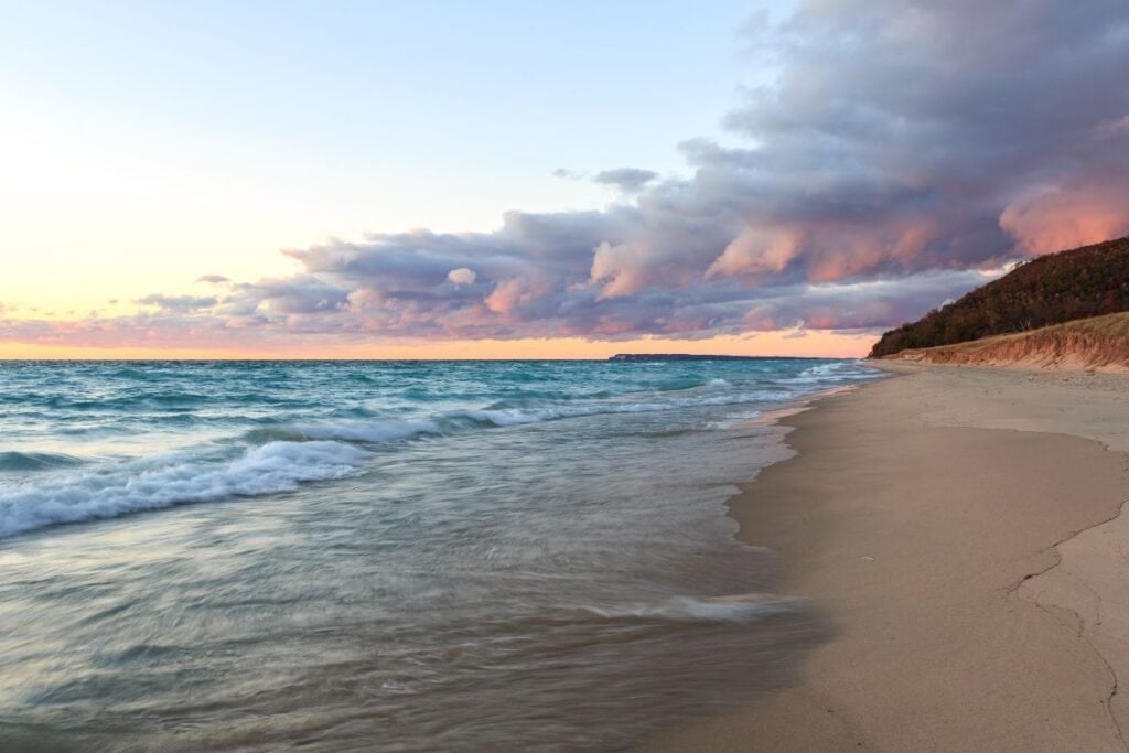 Noth Bar lake, one of the top quiet beaches in Michigan