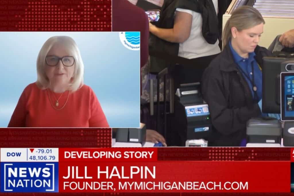 Jill Halpin featured on NewsNation sharing affordable family travel tips as founder of MyMichiganBeach.com