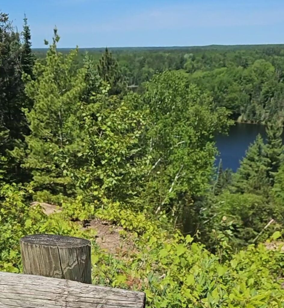 Summer view of the Au Sable River from the Highbanks Trail dune overlook in the Huron-Manistee National Forest, Michigan